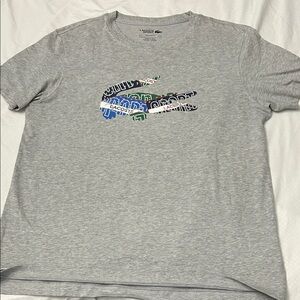 Lacoste Heather Gray Logo Men's T-Shirt Ultra Dry Regular Fit